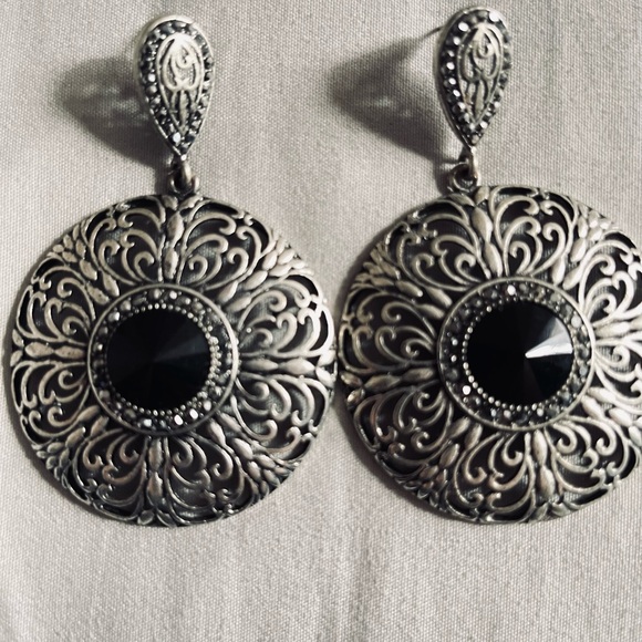 COPY - Oxidized-silver earrings - Picture 2 of 2